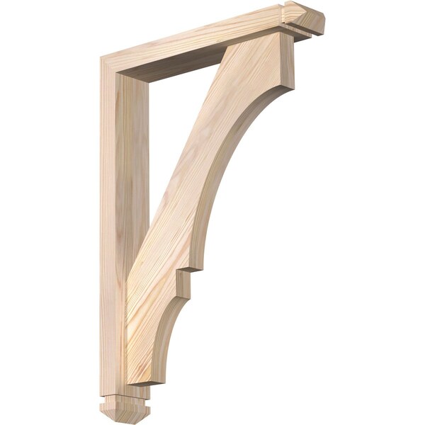Ekena Millwork Balboa Arts and Crafts Smooth Bracket w/ Offset Brace, Douglas Fir, 3 1/2"W x 18"D x 26"H BKT0402X18X26BOA03SDF - main